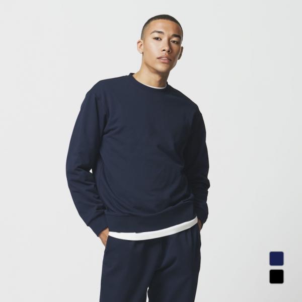 ◇乾きやすく伸びの良いスウェットシャツが、お求めやすい価格で展開。 室内での着用はもちろん、ワンマイルウェアとしても使い勝手の良いアイテムです。 ■カラー： ネイビー ブラック ■素材： 本体ポリエステル100％ 衿、袖口、裾部ポリエステル...
