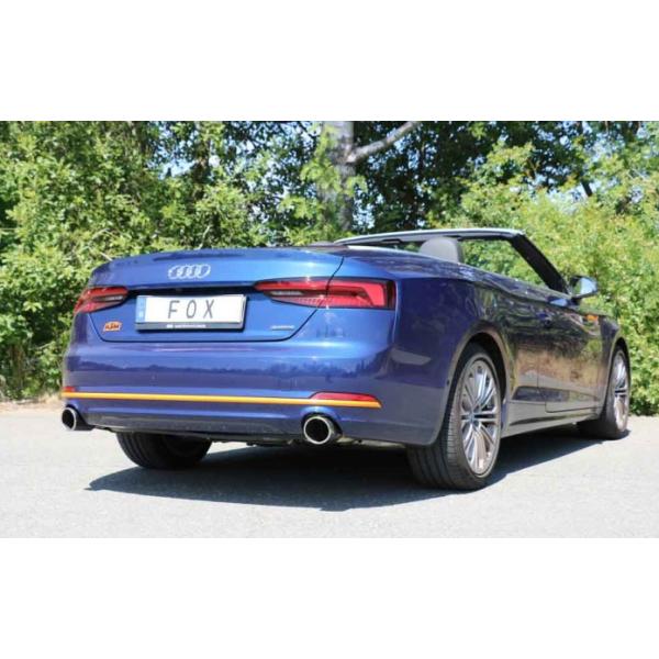 FOX フォックス オールステンレスマフラー（リアマフラー）AUDI A5(F5) カブリオレ 2.0TFSI/45TFSI クワトロ用 100mm 斜め 左右