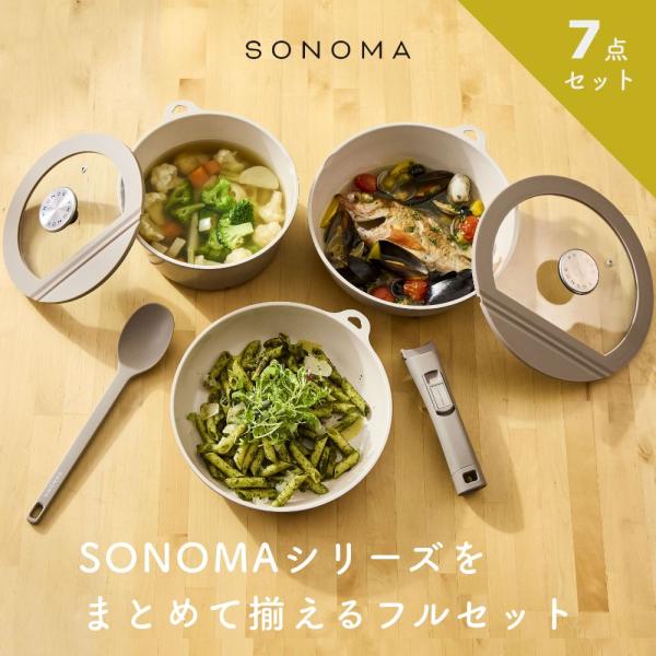 Liv plus SONOMA ソノマ フライパン 鍋 7点セット リブプラス セラミック IH対応