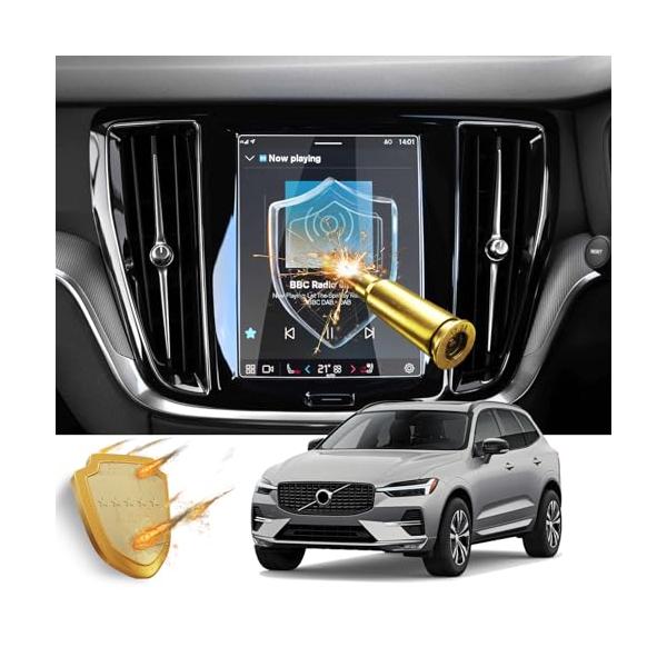 RUIYA ボルボ XC40 8.7インチナビ保護フィルム 強化ガラス製液晶保護フィルム 高タッチ キズ防止 汚れ防止 保護フィルム 9H ナビ保護シート