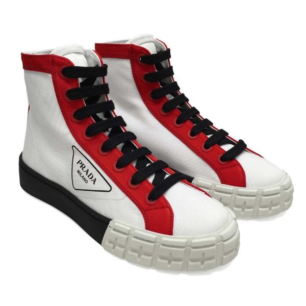 プラダ 靴 ギャバジン スニーカー ハイカット レディース 23cm 24cm Prada 1t941l c F0970 ホワイト 1t941l c F0970 アルターエゴ 通販 Yahoo ショッピング