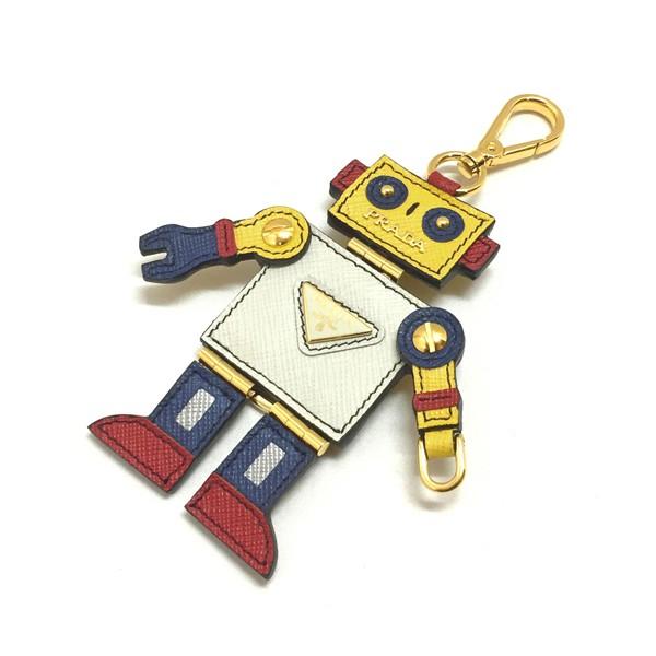 プラダ キーホルダー ロボット PRADA 1TL137 SAFFIANO ROBOT TALCO+