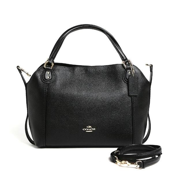 コーチ バッグ 2way ショルダーバッグ レディース COACH 57124 LIBLK イーディー ショルダー バッグ 28 ペブル レザー  ブラック