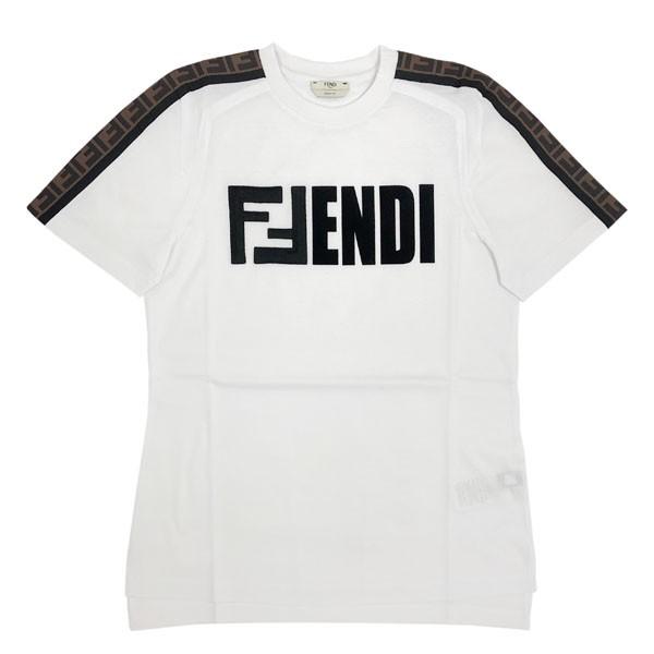 フェンディ Tシャツ FENDI FS7088 A5HQ F0ZNM メンズ ホワイト コットン FFモチーフ