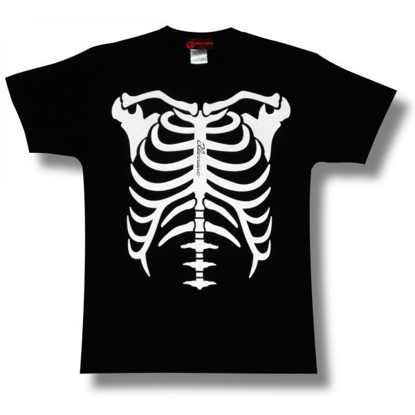 土日も発送】 ホネホネ スケルトン 半袖 Tシャツ ロック 髑髏 スカル系