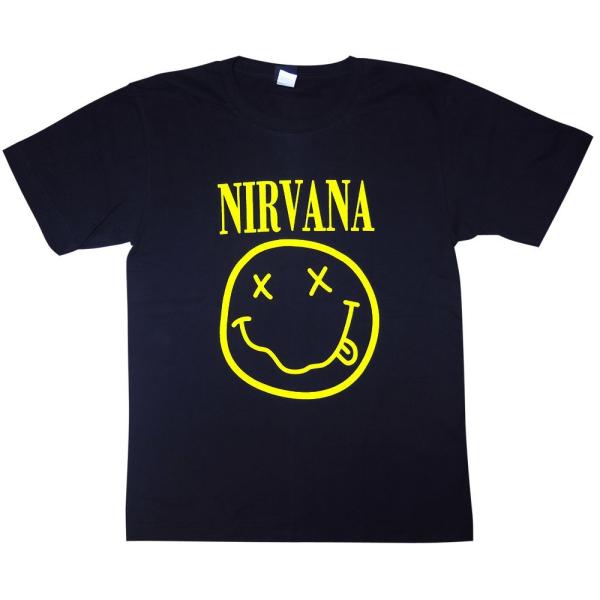 ニルヴァーナ　NIRVANA スマイル Tシャツ グレー NIRVANA ニルヴァーナ スマイル バンドTシャツ バンT メンズM