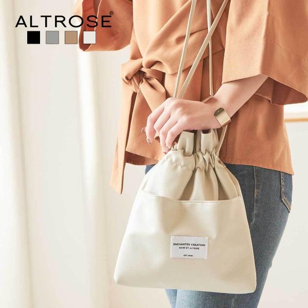 【ALTROSE】ショルダーバッグ 巾着 巾着バッグ レディース トレンド フェイクレザー 斜めがけ 肩掛け おしゃれ ダレン