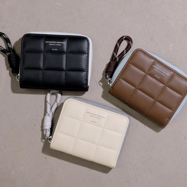 財布 二つ折り財布 お札入れ 小銭入れ カード入れ レディース ユニセックス バイカラーキルティング パデッド カジュアル シンプル モール