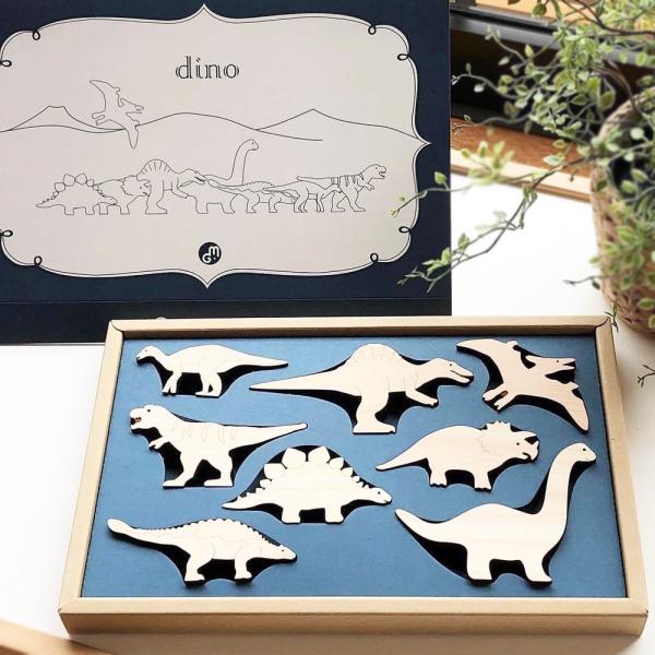 日本製 おもちゃ 木製 恐竜の積み木DINO（ディノ） 名入れOK 3歳 4歳 5歳 女の子 男の子 誕生日 プレゼント 誕生日プレゼント M