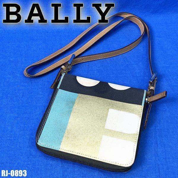 Bally バリー ビジーB ショルダー ウォレット キャンバス レザー