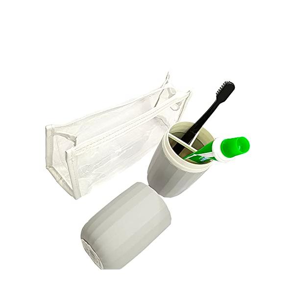 Mecyhomu 歯ブラシケース 歯磨き粉ケース 歯ブラシ 携帯用 シンプルなカップと透明なウォッシュバッグ 携帯用ト?  :a-B0BDZ9WQDS-20221223:Amadeヤフ-本店 通販 