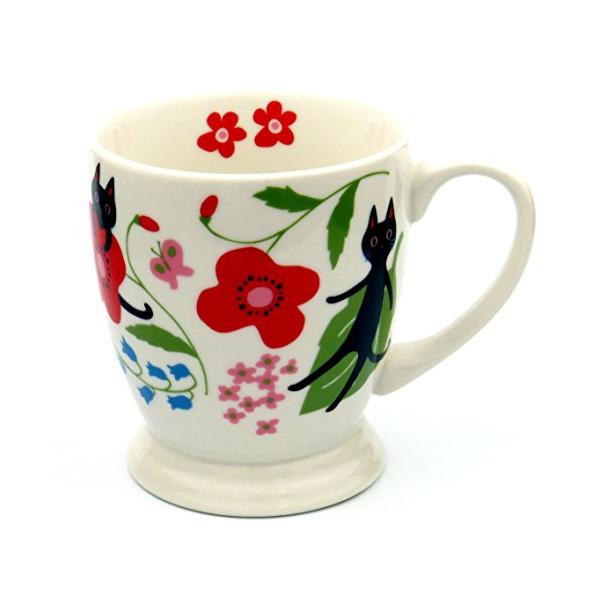 NEKOにゃ~ご マグカップ 陶器 約270ml 花 猫(ねこ) かわいい ギフト ホワイトデー 誕生日プレゼント 人間用 NKH-1005