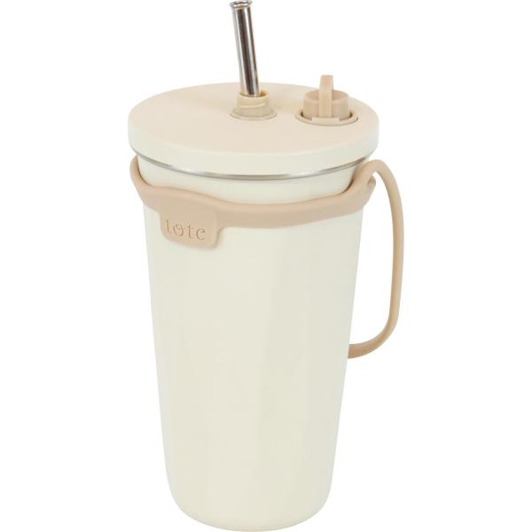 和平フレイズ ストロー付 タンブラー 570ml アイボリー 2WAY 真空断熱 保温 保冷 toto 持ち運びに便利 トート RH-1760
