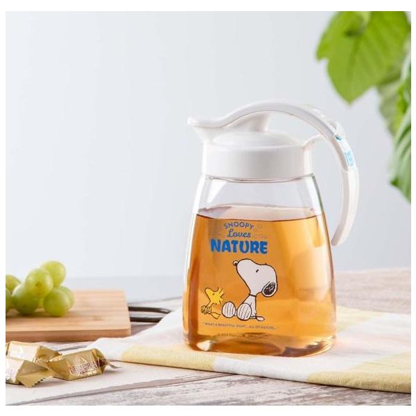 片手で簡単開閉 スヌーピー柄のスライド式冷水筒