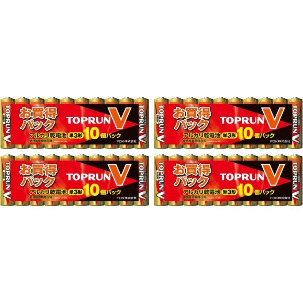 電池 FDK アルカリ 乾電池 単3形10個パック LR6(10S)TOPV2【×4個セット】