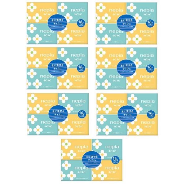 【商品名】 流せる ポケットティッシュ ネピネピ 水に流せる ポケットティシュ 10組16個入  【×7個セット】 ●１個あたり：20枚 ( 10組 ) ●原産国:日本●たっぷり使える大容量16コ入りパック×7個。●フレッシュパルプ100%...