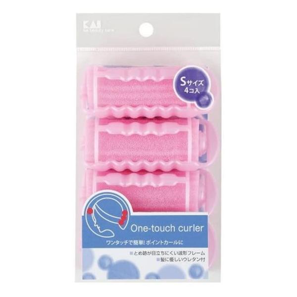 HL0168 ワンタッチカーラー S 4P　　77951　ピンクウェーブ 美容 髪型 梅雨 イメチェン ヘア 保湿 定番