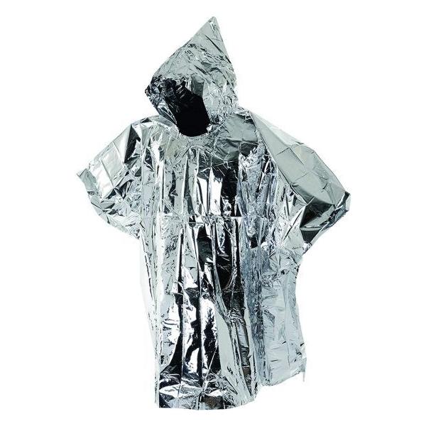 【アウトレット】カクセー 32418 防寒着 はおり ポンチョ 非常用 フード付 アルミ 約縦120×横100cm 保温 防寒 防水 災害などの緊急時に HJT-04【アウトレット】例）旧パッケージ品・化粧箱等に経年劣化等