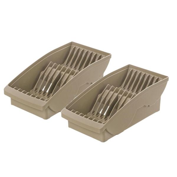 【商品名】 トトノ 棚置き用 ディッシュスタンド お皿立て R ミニ ブラウン キッチン収納 食器収納 便利 おしゃれ  【×2個セット】 【サイズ】14×28×9.5H(cm)【素材】ポリプロピレン【生産国】日本【お手洗い方法】食洗機対応...