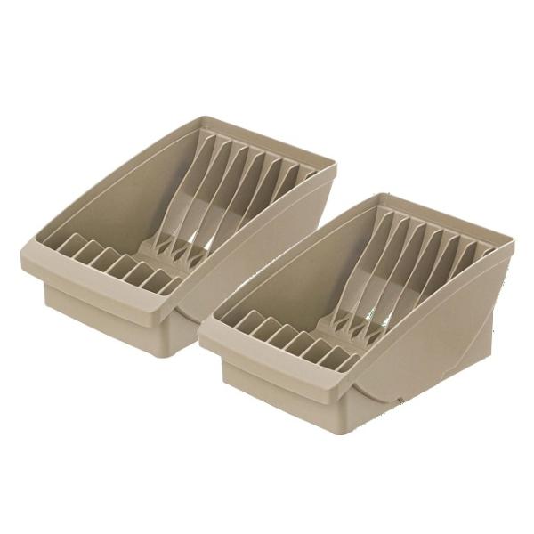 【商品名】 トトノ 棚置き用 ディッシュスタンド お皿立て R レギュラー ブラウン キッチン収納 食器収納 便利 おしゃれ  【×2個セット】 【サイズ】14×21×9.5H(cm)【素材】ポリプロピレン【生産国】日本【お手洗い方法】食洗...