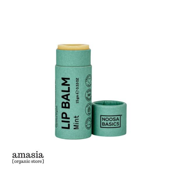 NOOSA BASICS リップバーム 15g ミント|| ヌーサベーシックス リップクリーム パームオイルフリー オーガニックリップ 鉱物油不使用