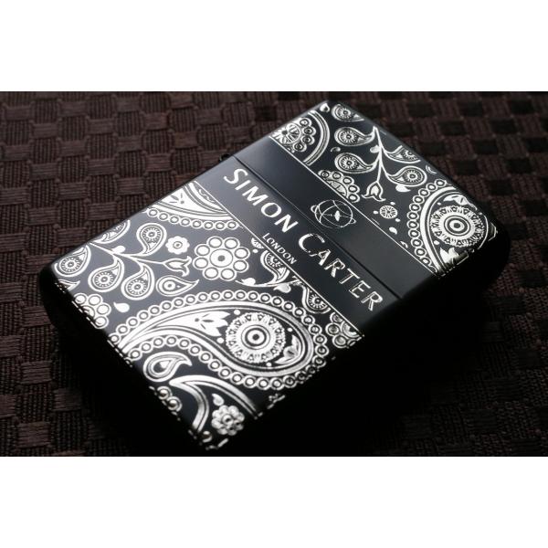 サイモンカーター ZIPPO ペイズリー柄 ブラック デザイナージッポ 黒 おしゃれ 人気 プレゼント 送料無料 ジッポー ライター SIMON CARTER