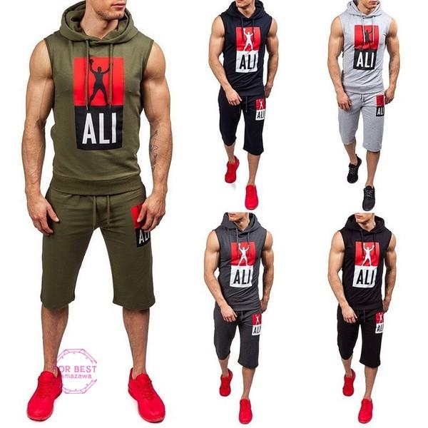 ノースリーブ セットアップ メンズ スウェット 上下 袖なし ノースリーブパーカー ハーフパンツ スポーツウェア Fb For Best 通販 Yahoo ショッピング