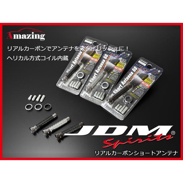リアルカーボンショートアンテナ アウディ AUDI リアルカーボンでアンテナをスタイリッシュに ヘリカル方式コイル内蔵 A1 A3 A4アバント A6アバント 