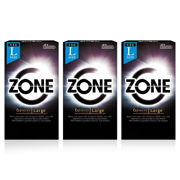 コンドーム おまけ付き 生感覚 ZONE ゾーン Lサイズ 6個入 × 3箱セット 人気商品 ナマ感覚 コンドーむ こんどーむ スキン 避妊具 爆買
