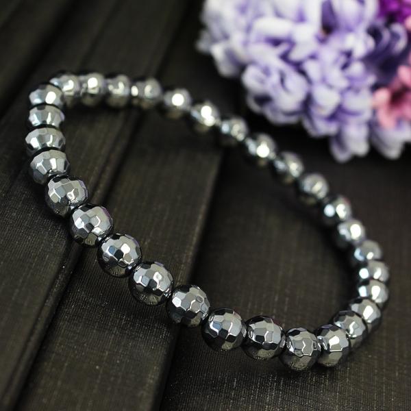 ブレスレット メンズ レディース テラヘルツ 鉱石 6mm バングル 天然石 パワーストーン 高純度99.99％