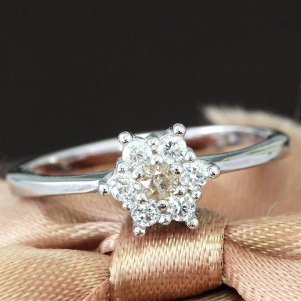 リング レディース 天然ダイヤモンド 0.05ct ダイヤモンド フラワー 