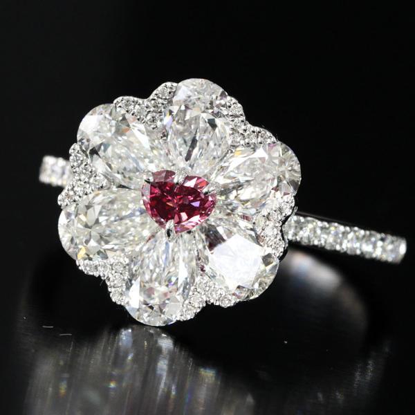 レディース リング【送料無料】希少！ハートカット 0.21ct 天然レッド