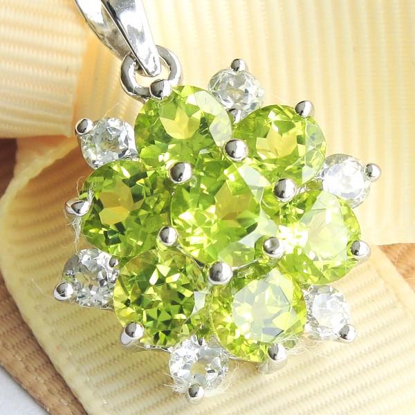 ネックレス ペンダント レディース 天然 ペリドット K18GP 計4ct 
