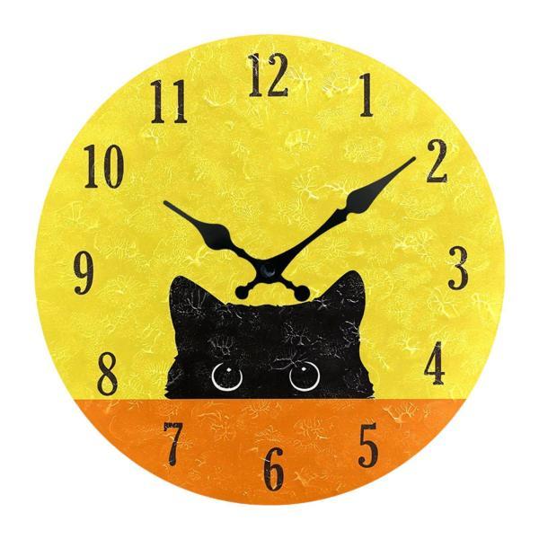 スタイルD おもしろい猫の壁掛け時計 面白い猫の壁掛け時計 静かな丸型