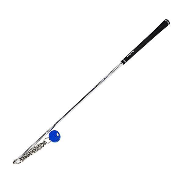 ゴルフスイングトレーナー補助具 ゴルフトレーニング補助具 快適なグリップ ゴルフ練習用ウォームアップロッド チェーンボール付き エクササイズ用 初心者