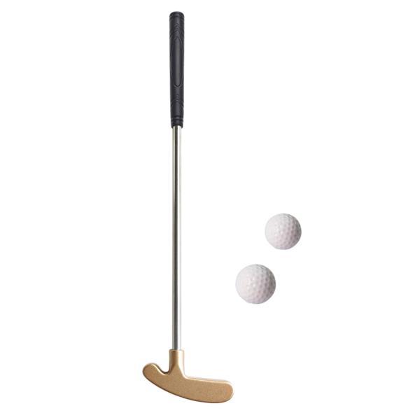 2 つのボールを持つゴールデン ゴルフパターのおもちゃ 子供用ミニ