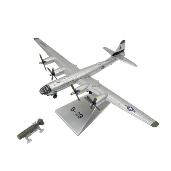 合金航空機レプリカ デスクトップモデル B-29 戦略爆撃機 金属ディスプレイ 固定ランディングギア 回転ホイール 台座付 精細造形 観賞用 キャビネット展示に適用