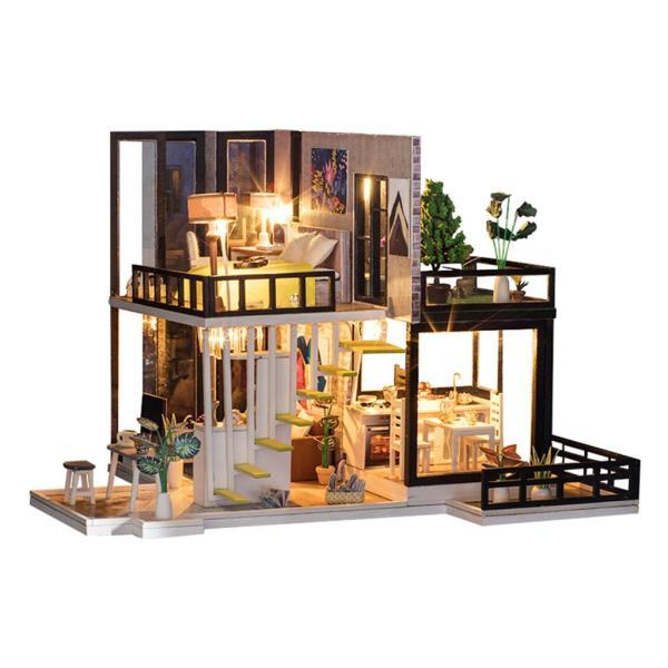 ミニチュア　ドールハウス　ライト　　　　　「おもちゃの国」 1/20木製ミニチュアLEDライトドールハウス家具DIYハウス3Dパズル