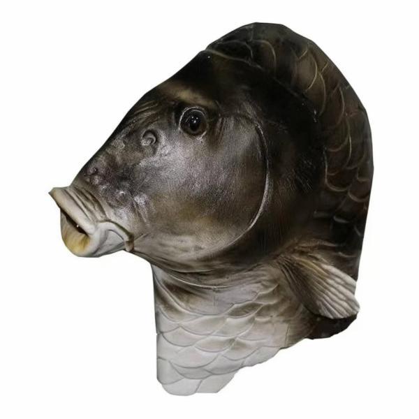 リアルな魚の被り物 おもしろい 魚の頭マスク 不気味 おもしろ魚デン マスク 装着しやすい かぶりもの ィー 学校行事用 用
