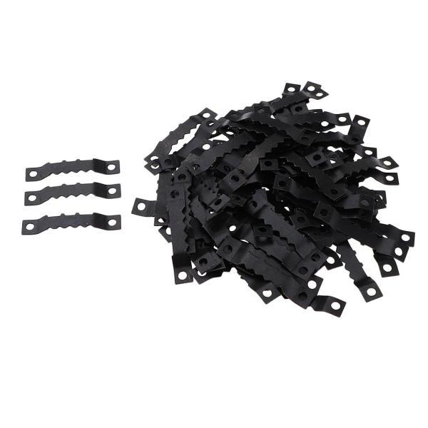 説明:100個のブラックメタルの鋸歯状ハンガーダブルホール(ネジなし)長さ:45mm / 1.8inch;幅:8mm / 0.3インチ.適切なネジサイズ:3 x 8mm / 0.1 x 0.3inch取り付けが簡単:このハンガーにより.すば...