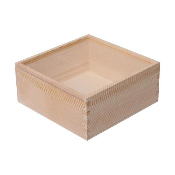 18cm×18cm×8cm ジュエリーディスプレイケース 透明な蓋付き木箱