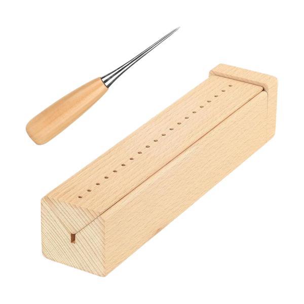 木製の製本クレードル、千枚通し付き、ポータブル、磨かれた滑らかな表面、本のDIYクラフト用。
