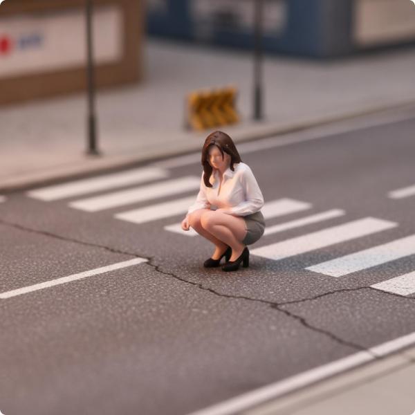 リアルな1/64スケール レジン製ミニチュア 1/64スケール 模型人形 鉄道模型レイアウト用 コレクター用