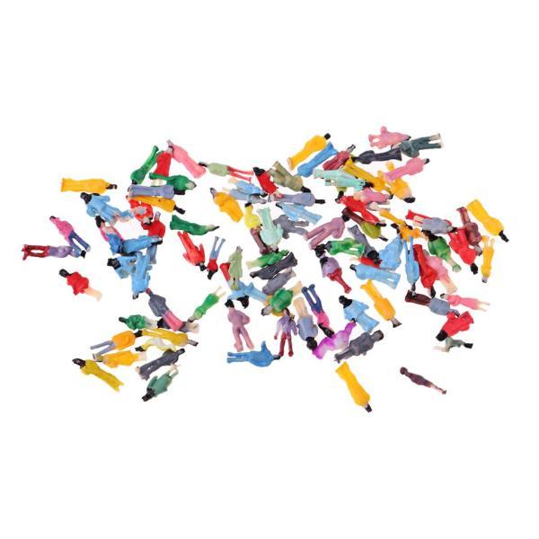 説明:列車鉄道パークストリートビルディング乗客人物図モデルミックスロット男性と女性のモデルの列車の乗客の様々なポーズの人形塗装された.準備ができている建物の建築シーンレイアウトとランドスケープモデルに最適 Materail:プラスチックサイ...