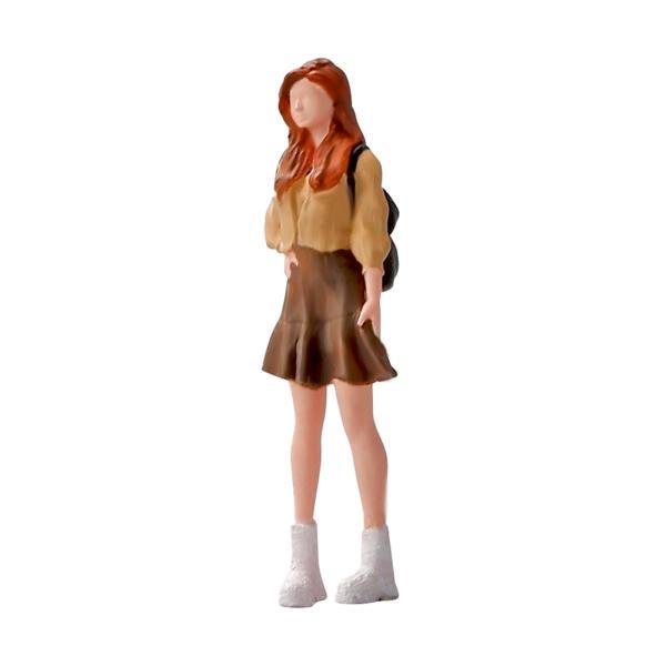 1/64スケール ミニチュアガールフィギュア 小さな女性モデル 樹脂製
