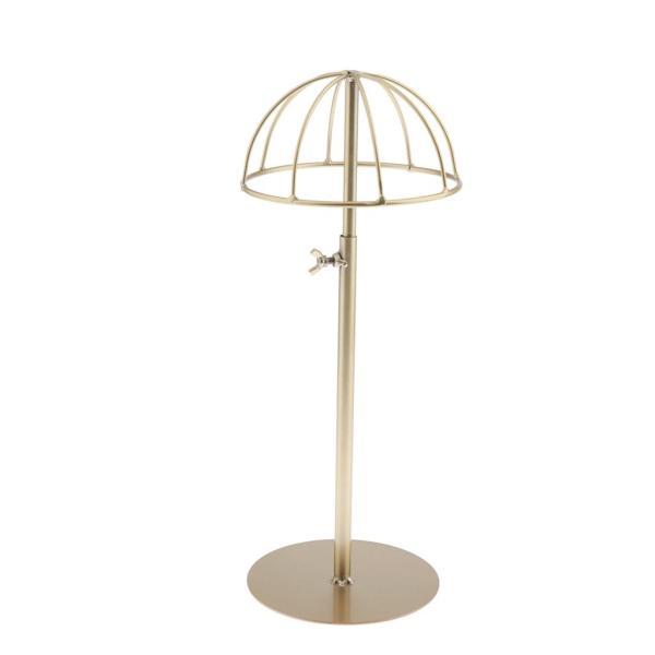 メタルドーム型デザイン卓上高さ調節可能ハットウィッグディスプレイスタンド