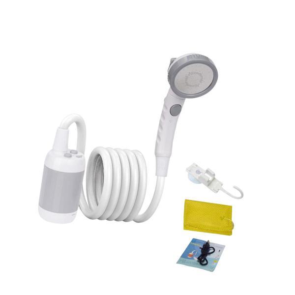 説明:[キャンプ用シャワーセット]シャワーヘッド.ホース.ポンプ.吸盤.フック.充電ケーブル.収納ポーチで構成されており.あらゆるニーズにお応えします.[特徴]流量制御と遮断ノブを備えたポータブルシャワーヘッドでは.最も快適な入浴体験のため...