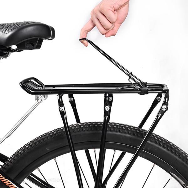 ユニバーサルクイックリリースバイクリアラック25kg荷重簡単取り付けワイドプラットフォーム軽量