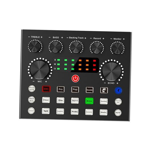 説明:マルチサウンドエフェクトと音声変更機能:ミニサウンドカードには.10種類の音声変更機能.4種類の音声変更機能.7種類の音量調整モードがあります.オーディオミキサーは.Podcast.Live .Gaming..Softwares.Pl...