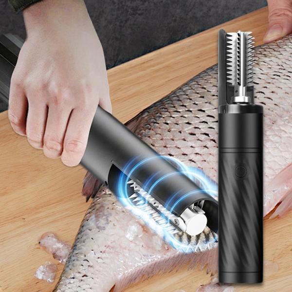 電動魚うろこ取り器 ステンレス製 家庭用 レストラン用 ブラック